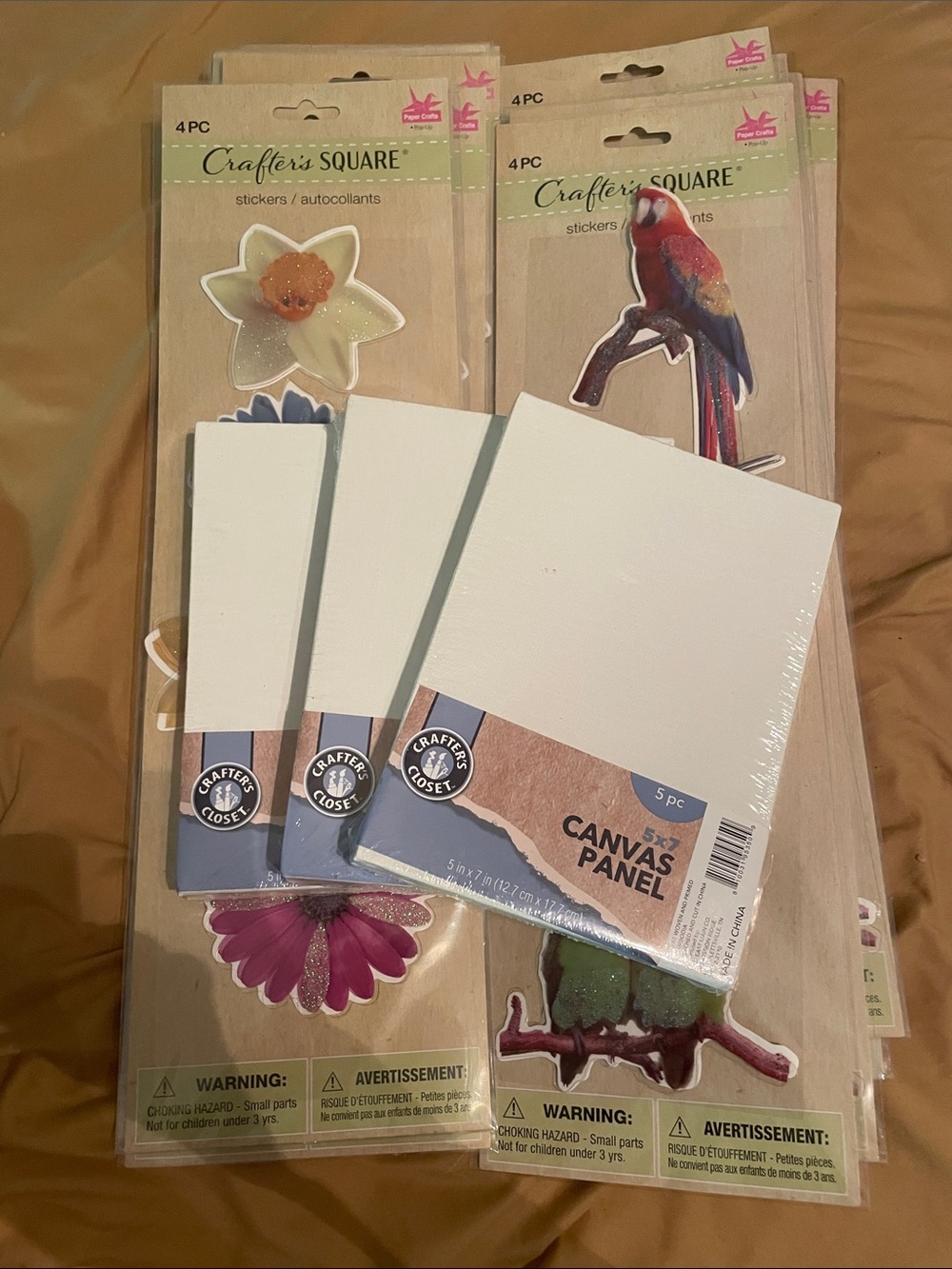 White Canvas Panels - 15 total | plus Crafter Stickers 16 x 4 packs total